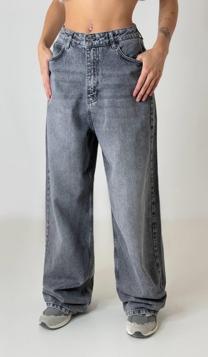 Extra Wide Leg Koyu Gri Pantolon Extra Wide Leg Koyu Gri Pantolon