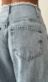 Yüksek Bel Bol Kesim Light Blue Jean Pantolon