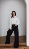 Yüksek Bel Extra Bol Paça Black Black Jean Panolon