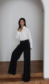 Yüksek Bel Extra Bol Paça Black Black Jean Panolon