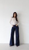 Yüksek Bel Yandan Pile Detaylı Extra Bol Kesim Rinse Jean Pantolon
