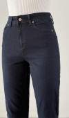 Yüksek Bel Paça Detaylı Blue Black Elis Jean Pantolon