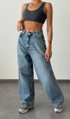 Extra Wide Leg Blue Jean Pantolon