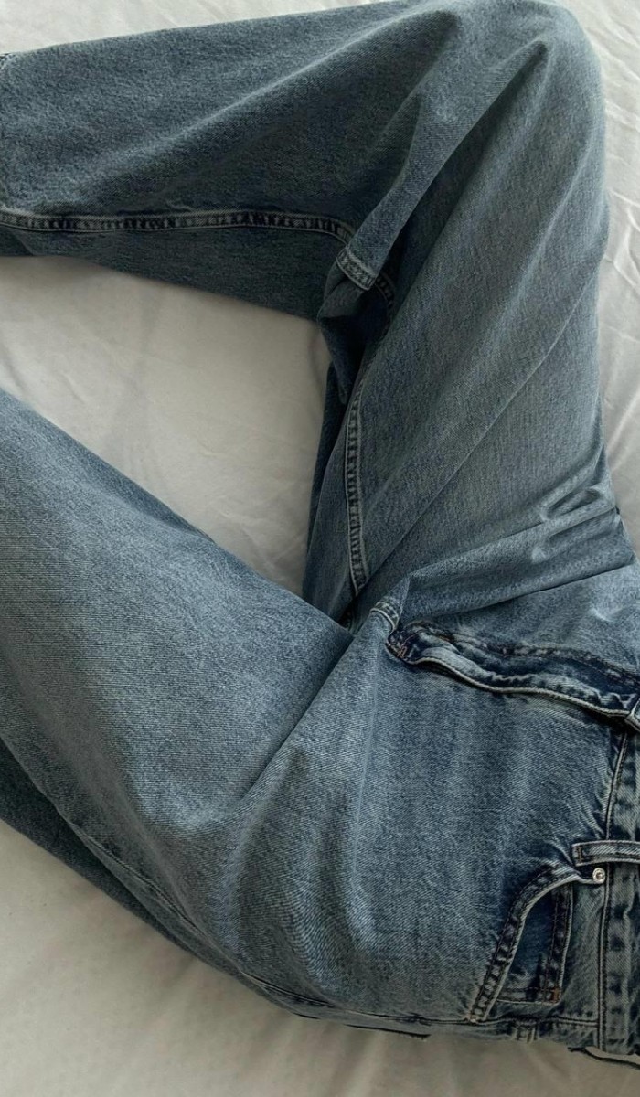 Extra Wide Leg Blue Jean Pantolon
