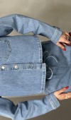 Kadın Ceo Detaylı Light Blue Denim Gömlek