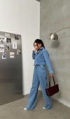 Kadın Ceo Detaylı Light Blue Denim Gömlek