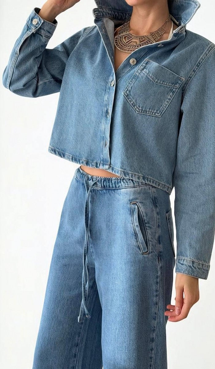 Kadın Light Blue Denim Gömlek