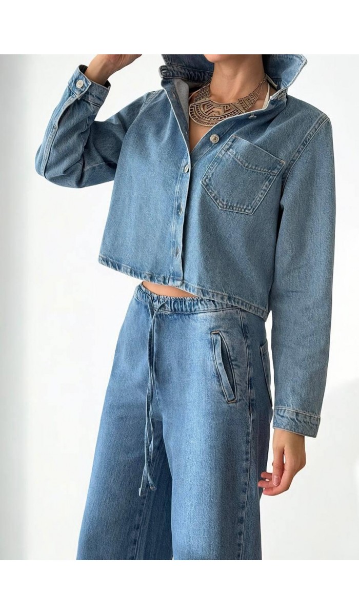 Kadın Light Blue Denim Gömlek