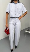 Cep Detaylı Brilliant Blue Denim Gömlek