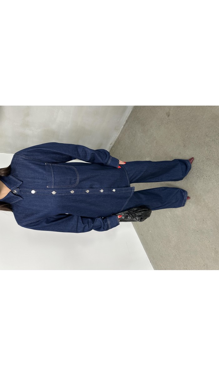Kadın Cep Detaylı Kollar 3 Düğme Detaylı Rinse Denim Gömlek