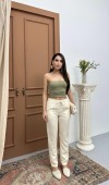 Bel Lastikli Jogger Krem Pantolon