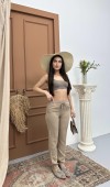 Kadın Bel Lastikli Dar Paça Vızon Jogger Pantolon