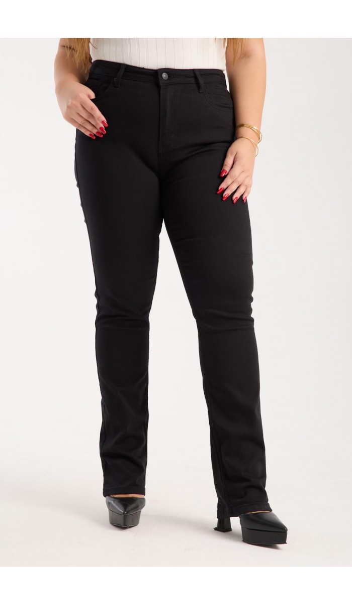 Yüksek Bel Klasik Kesim Black Battal Jean Pantolon