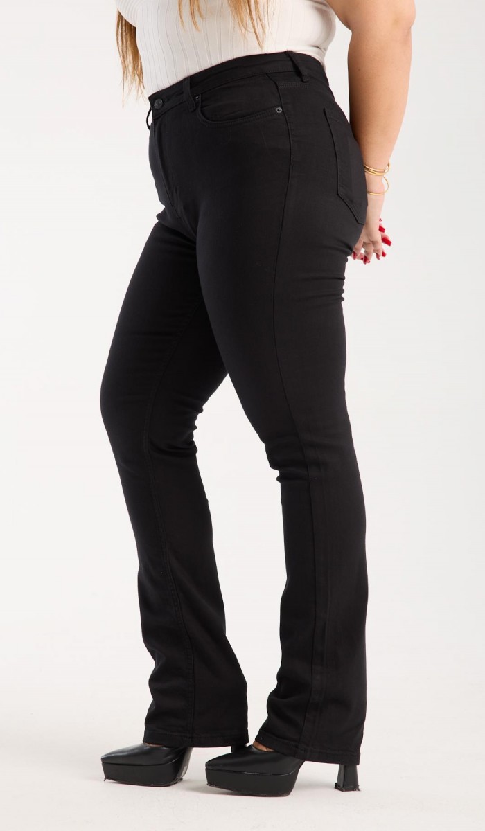 Yüksek Bel Klasik Kesim Black Battal Jean Pantolon