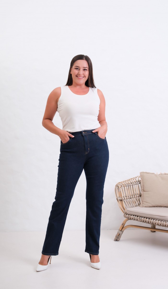 Yüksek Bel Dar Paça Rınse Jean Pantolon Yüksek Bel Dar Paça Rınse Jean Pantolon