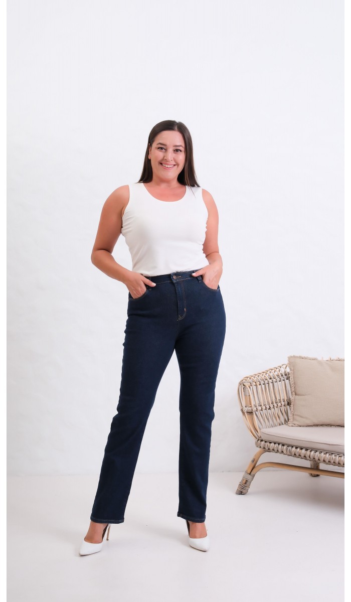Yüksek Bel Dar Paça Rınse Jean Pantolon Yüksek Bel Dar Paça Rınse Jean Pantolon