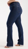 Yüksek Bel Yarım Boru Paça Dark Blue Jean Pantolon