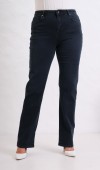 Yüksek Bel Boru Paça Battal Kesim Blue Black Jean Pantolon