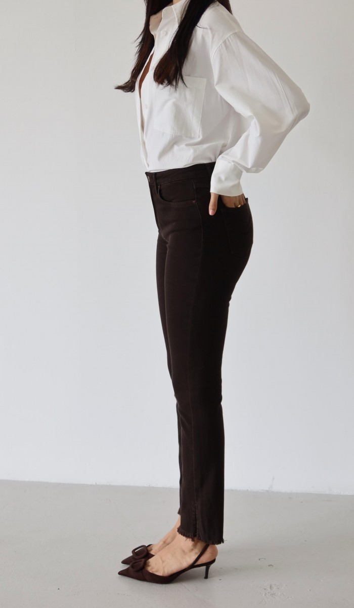 Mia Dark Brown Jean Pantolon