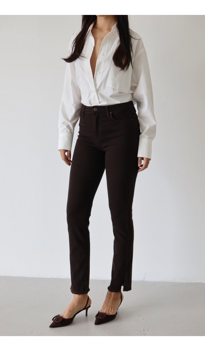 Mia Dark Brown Jean Pantolon