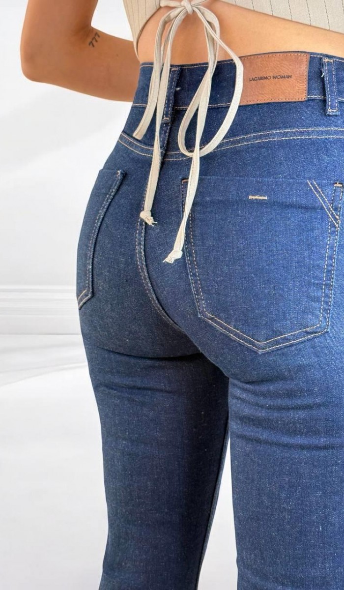 Yüksek Bel Paça Pis Dikiş Detaylı Rinse Jean Pantolon