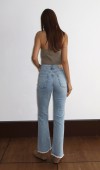 Yüksek Bel Paça Püskül Detaylı Ek Beden Light Blue Jean Pantolon