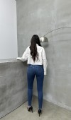 Yüksek Bel Dar Paça Blue Jean Pantolon