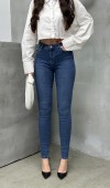 Yüksek Bel Dar Paça Blue Jean Pantolon