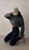 Yüksek Bel Dar Paça Kadın Dark Blue Tint Pantolon