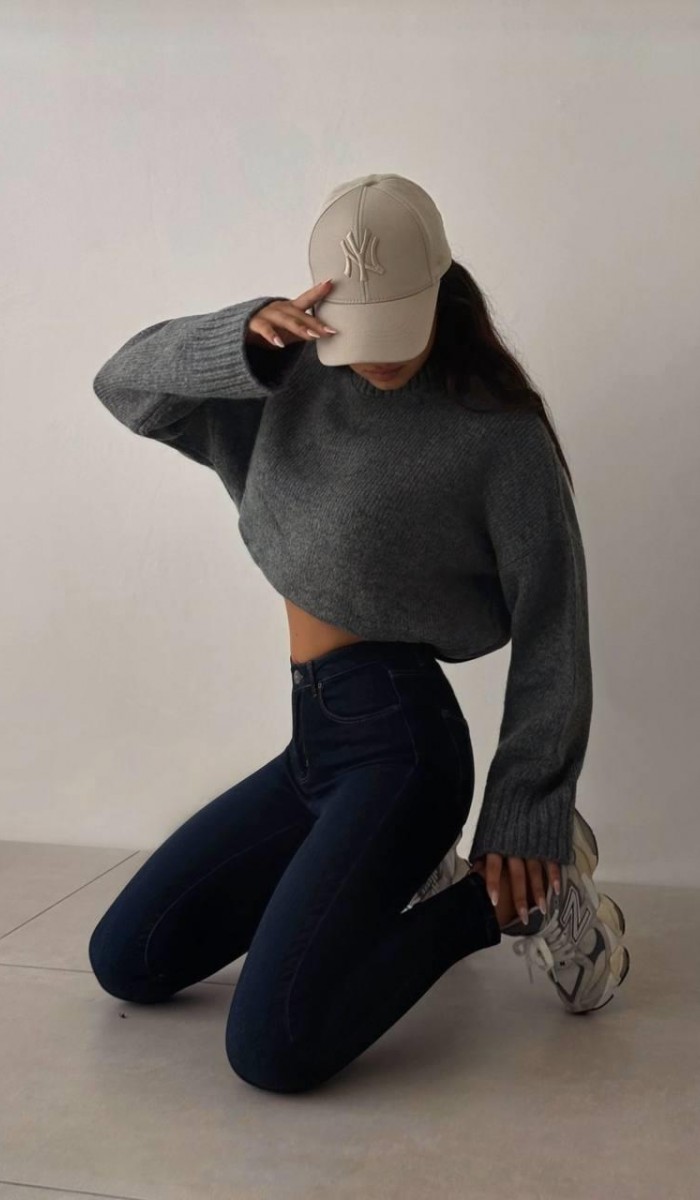 Yüksek Bel Dar Paça Kadın Dark Blue Tint Pantolon