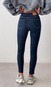 Yüksek Bel Dar Paça Kadın Dark Blue Tint Pantolon