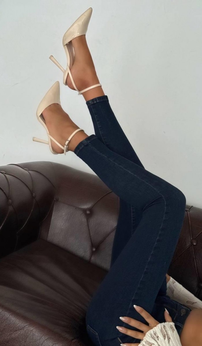 Kadın Dar Paça Skinny Kesim Dark Blue Jean Pantolon