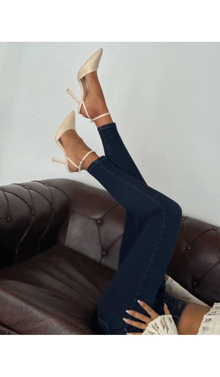 Kadın Dar Paça Skinny Kesim Dark Blue Jean Pantolon