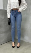 Yüksek Bel Dar Paça Light Blue Jean Pantolon