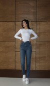Düğme Detaylı Dark Blue Mom Jean Pantolon
