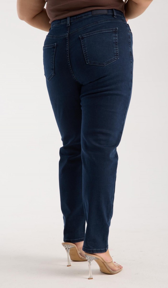 Kadın Yüksek Bel Yarım Boru Paça Blue Black Jean Pantolon Kadın Yüksek Bel Yarım Boru Paça Blue Black Jean Pantolon