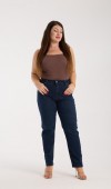 Kadın Yüksek Bel Yarım Boru Paça Blue Black Jean Pantolon Kadın Yüksek Bel Yarım Boru Paça Blue Black Jean Pantolon