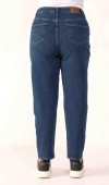 Yüksek Bel Dar Paça Battal Kesim Dark Blue Jean Pantolon