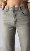 Yüksek Bel Boru Paça Bilek Boy Dark Blue Jean Pantolon