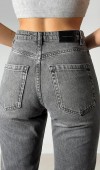 Yüksek Bel Boru Paça Bilek Boy Onyx Black Jean Pantolon Yüksek Bel Boru Paça Bilek Boy Onyx Black Jean Pantolon