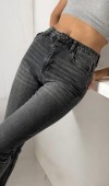 Yüksek Bel Boru Paça Bilek Boy Onyx Black Jean Pantolon Yüksek Bel Boru Paça Bilek Boy Onyx Black Jean Pantolon