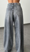 Yüksek Bel Bol Kesim Gri E. Wide Leg Jean Pantolon
