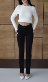 Yüksek Bel Klasik Kesim Black Jean Pantolon