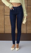 Yüksek Bel Dar Paça Dark Blue Jean Pantolon