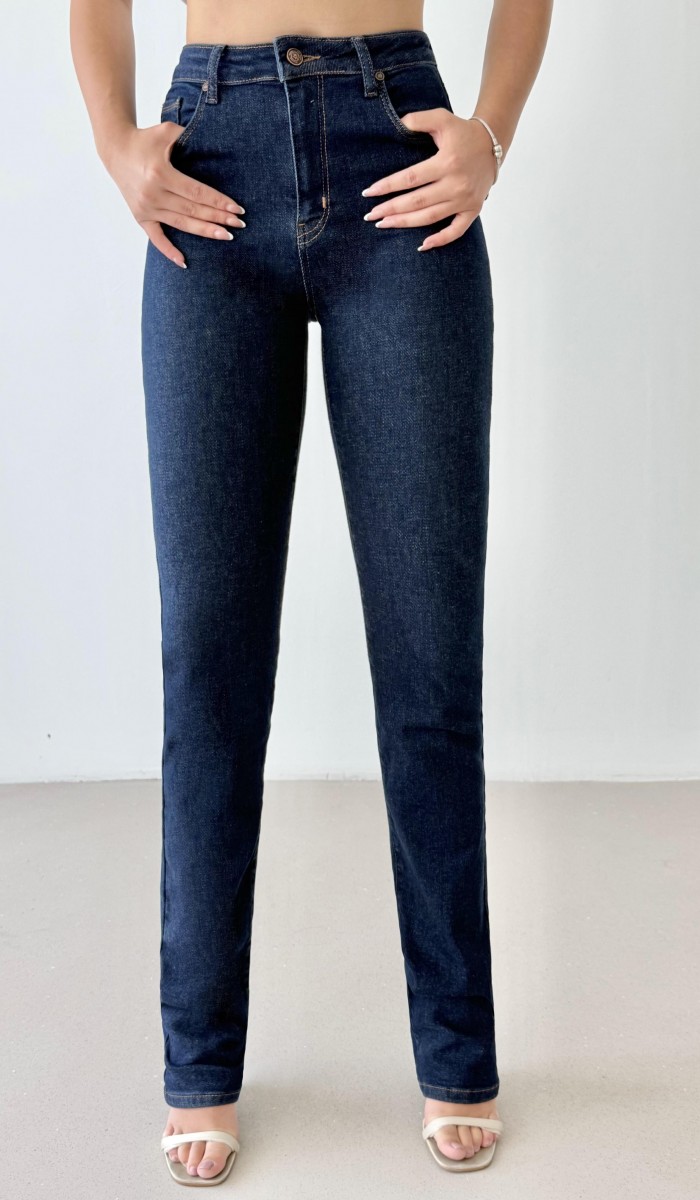 Klasik Kesim Yüksek Bel Rinse Jean Pantolon Klasik Kesim Yüksek Bel Rinse Jean Pantolon