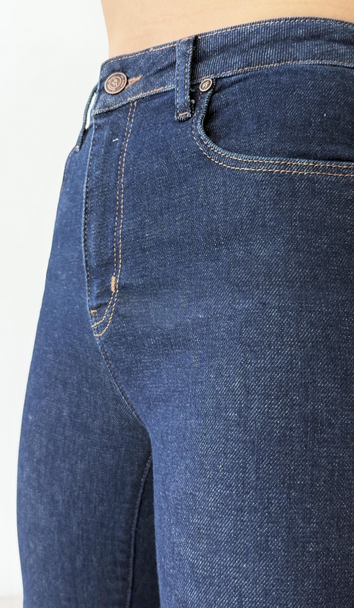 Klasik Kesim Yüksek Bel Rinse Jean Pantolon