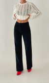 Yüksek Bel Düz Kesim Black Jean Pantolon