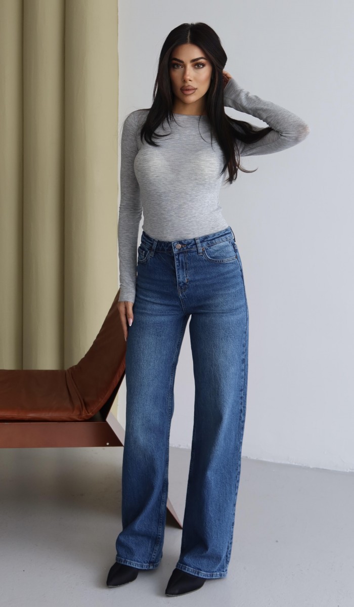 Yüksek Bel Blue Nita Jean Pantolon