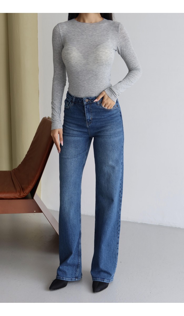 Yüksek Bel Blue Nita Jean Pantolon