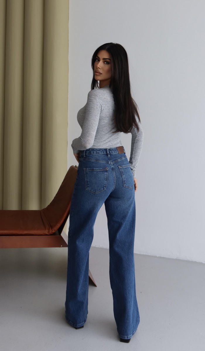 Yüksek Bel Blue Nita Jean Pantolon